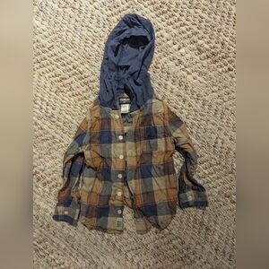 Osh Kosh Plaid 3T Button Up Hoodie